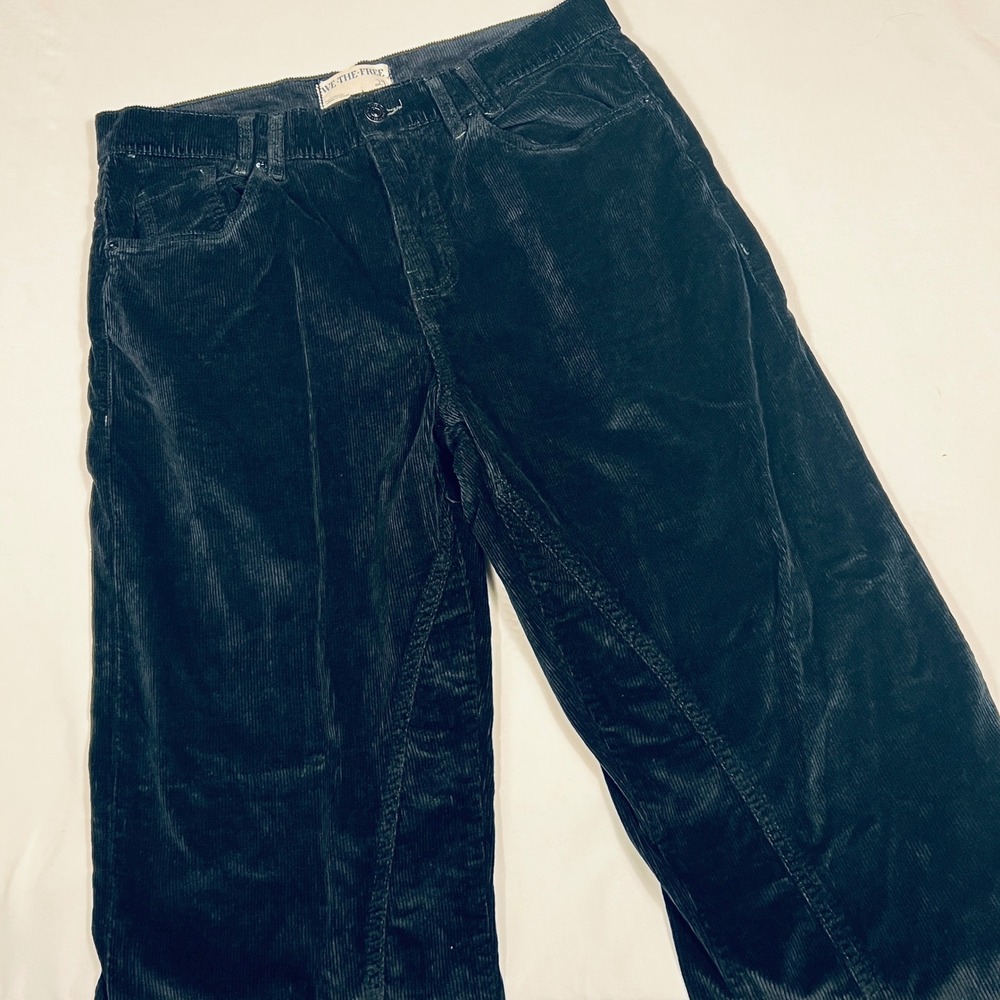 We The Free Free People Risk Taker High Rise Straight Corduroy Pants Navy 29